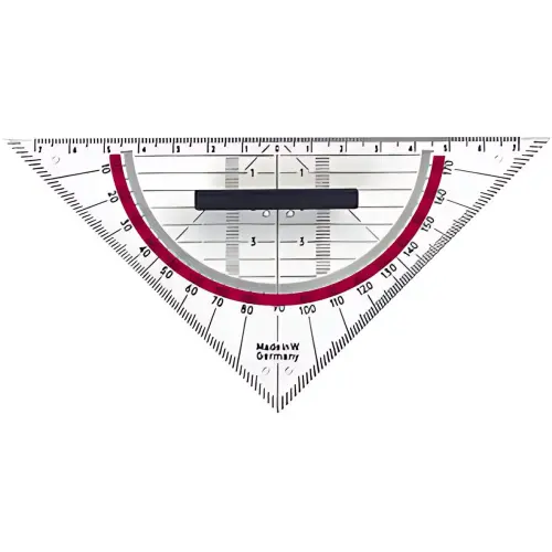 HERLITZ Equerre g&eacute;om&eacute;trique, hypot&eacute;nuse: 160 mm, avec 