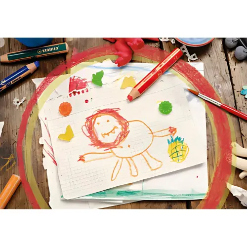 Crayon multi-talents woody 3 en 1 - rond - Violet - Stabilo