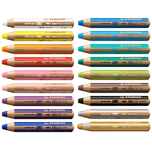 Crayon multi-talents woody 3 en 1 - rond - Violet - Stabilo