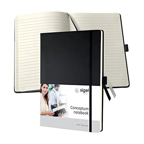sigel Carnet de notes Conceptum, A4+, quadrillé, noir