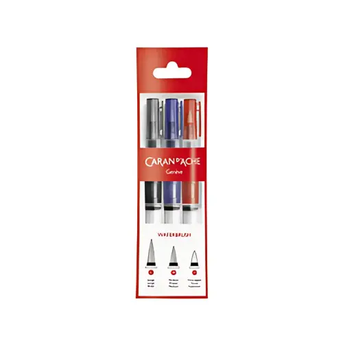 CARAN D'ACHE Pinceau aquarelle à réservoir d'eau, set de 3