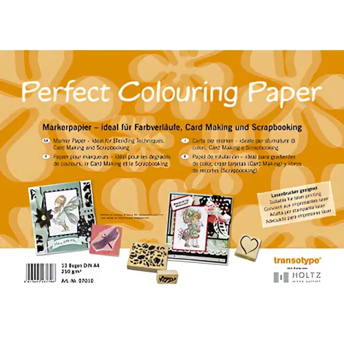 TRANSOTYPE Papier A4 pour marqueurs, 250g/m2, 10 feuilles