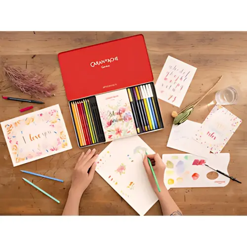 CARAN D'ACHE Set de dessin 'SET BOTANIQUE', 24 pièces