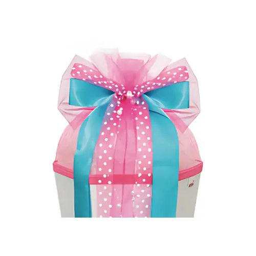 ROTH Ruban pour cornet scolaire 'Pink Dots', bleu clair/rose 