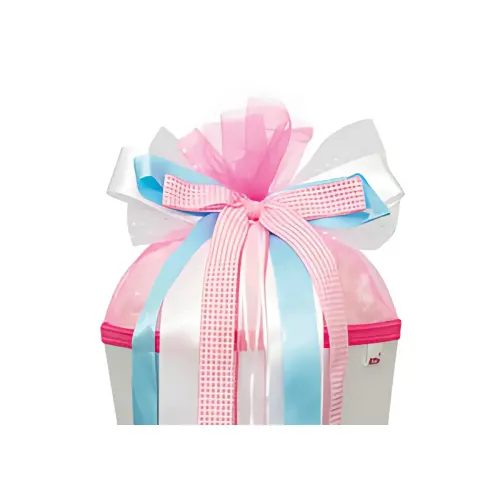 ROTH Ruban pour cornet scolaire 'Pink Dots', bleu clair/rose 