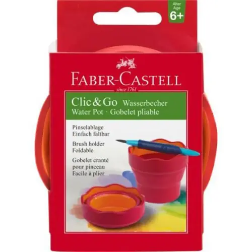 Gobelet CLIC & GO - Rouge - Faber-Castell