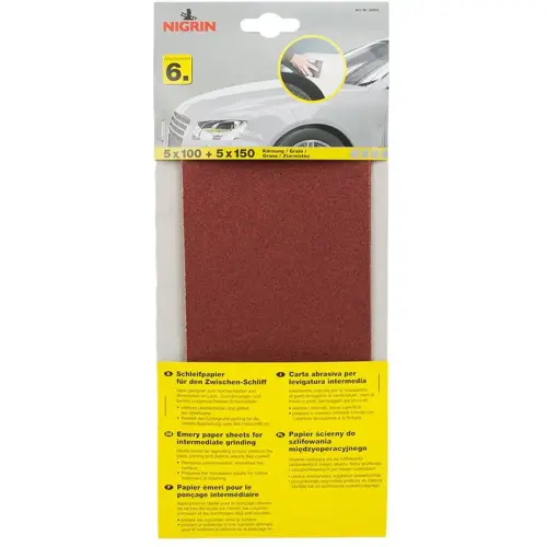 Papier émeri - ponçage intermédiaire - grain P100/150 - Nigrin
