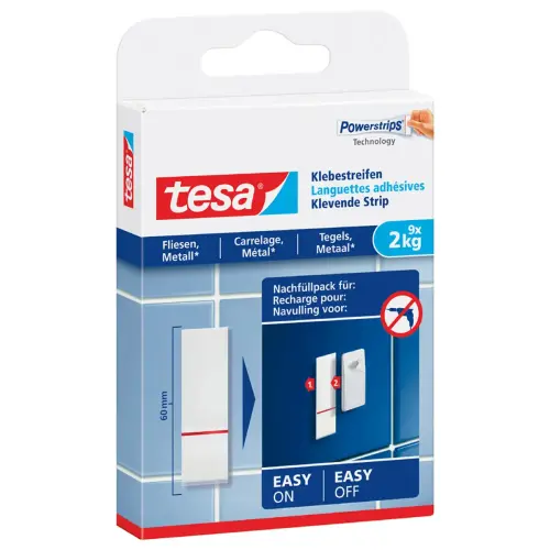 Powerstrips Languettes adhésives pr carrelage et métal - Tesa