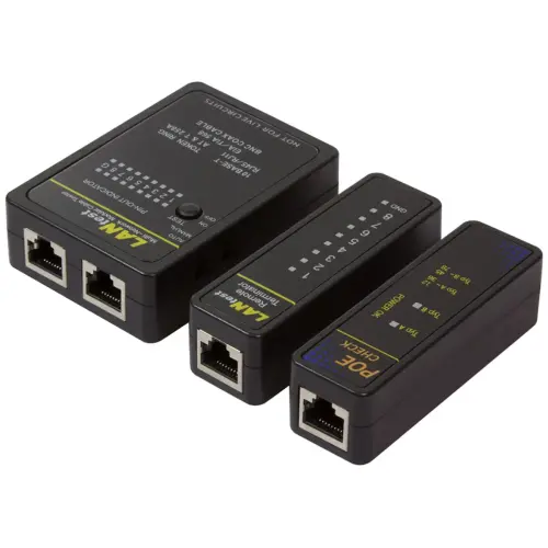 Testeur de c&acirc;ble r&eacute;seau avec PoE Finder, noir - Logilink 