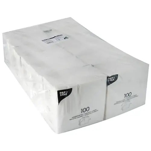 Serviette, 330 x 330 mm, 1 couche, blanc - Papstar 