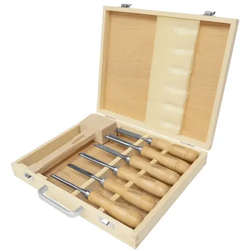 Jeu d'outils de sculpture bois, 7 pi&egrave;ces - Br&uuml;der mannesmann 