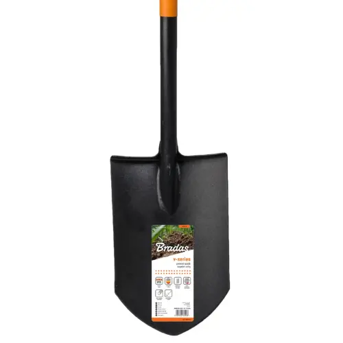 Bêche pointue, longueur : 1.250 mm, noir/orange - Bradas