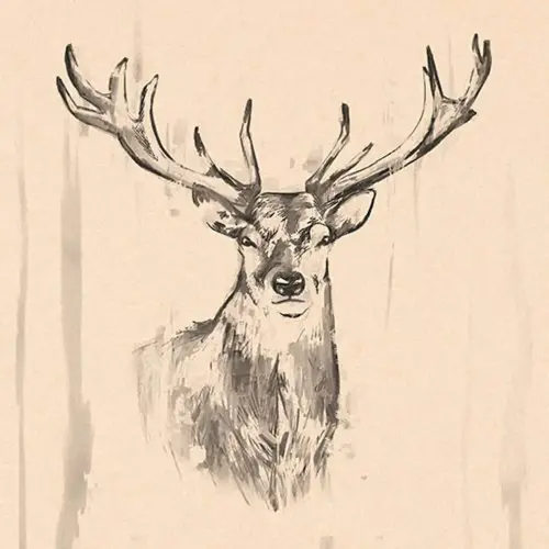 Serviettes à motif 'Deer', 330 x 330 mm, naturel - Papstar
