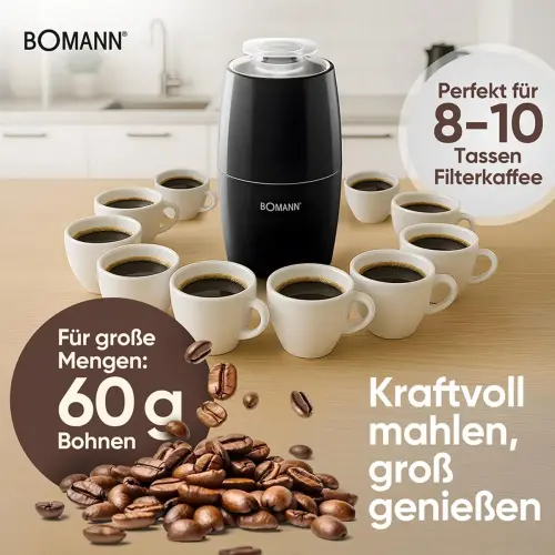 Moulin à café KSW 6088 CB, 150 W, noir - Bomann
