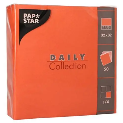 Serviettes, 320 x 320 mm, 3 couches, jaune - Papstar