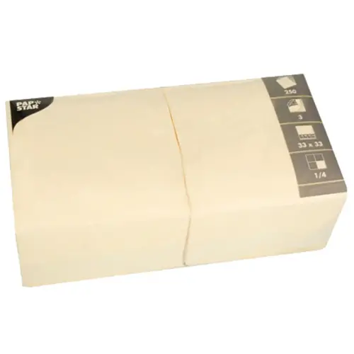 Serviettes lunch - 330 x 330 mm - Jaune - Papstar