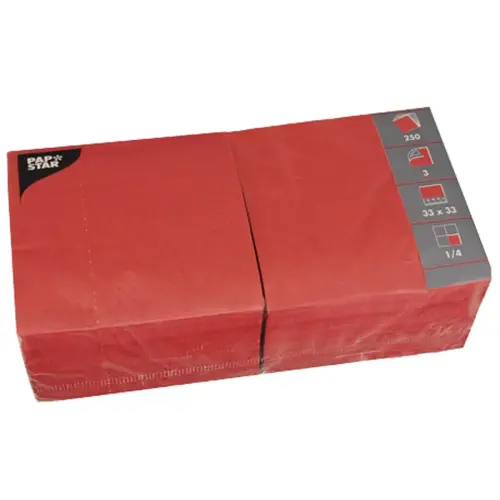 Serviettes lunch - 330 x 330 mm - Jaune - Papstar