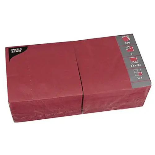 Serviettes lunch - 330 x 330 mm - Jaune - Papstar