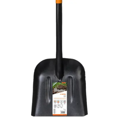 Pelle en acier, longueur 1.250 mm, noir/orange - Bradas