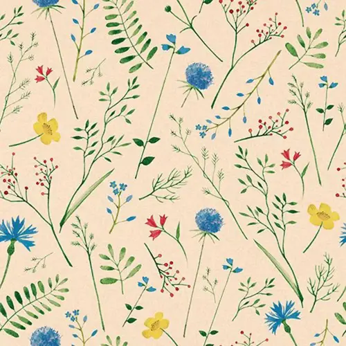 Serviettes &agrave; motif 'Sommar&auml;ng', 330 x 330 mm,naturel - Papstar 
