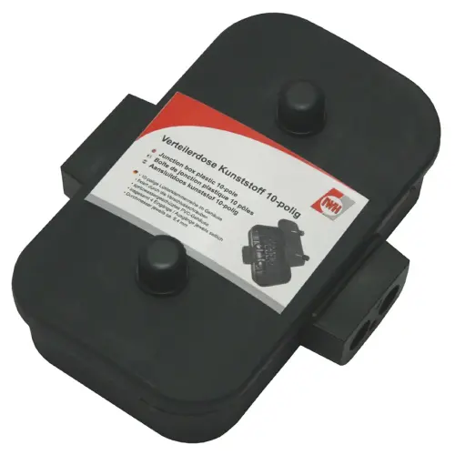 Boîte de raccordement, plastique, 10 pôles, noir - Iwh