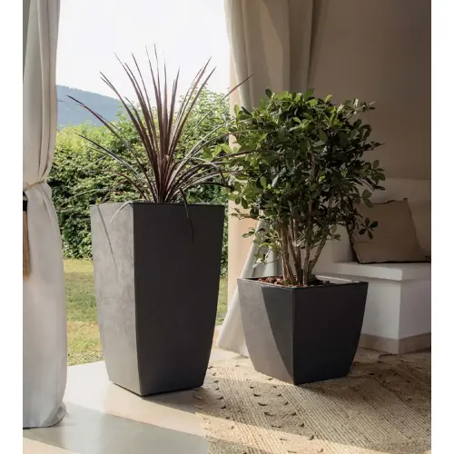 Bac à plantes BASALT Diva, colonne (H)782 mm, anthracite - Eda Fontaine