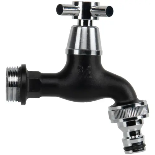 Robinet 3/4', boisseau sph&eacute;rique, noir mat - Bradas 