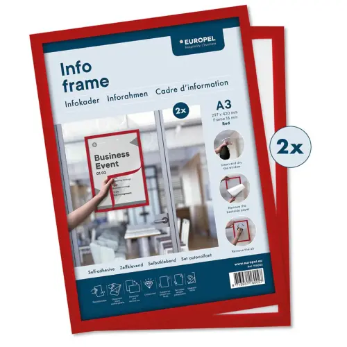 Cadre magn&eacute;tique INFO FRAME, A3, argent - Europel 