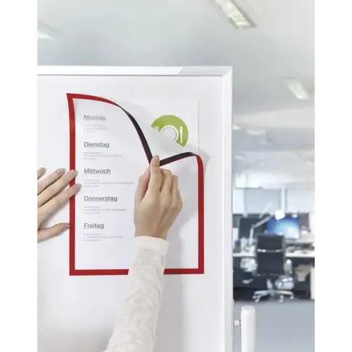 Cadre d'affichage magnétique, format A3, rouge - Magnetoplan