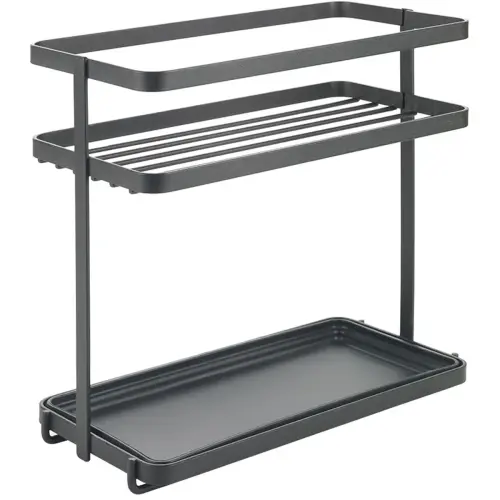 &Eacute;tag&egrave;re &agrave; &eacute;pices Tokyo LAVA, 2 niveaux, noir mat - Metaltex 