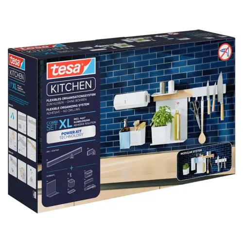 Kit combi XL, 9 pièces, blanc - Tesa