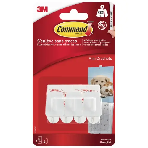 Mini-crochet, plastique, taille: S, blanc - Command