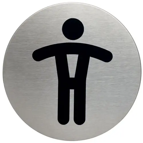 Pictogramme 'WC-Hommes', diamètre: 83 mm, argent - Durable