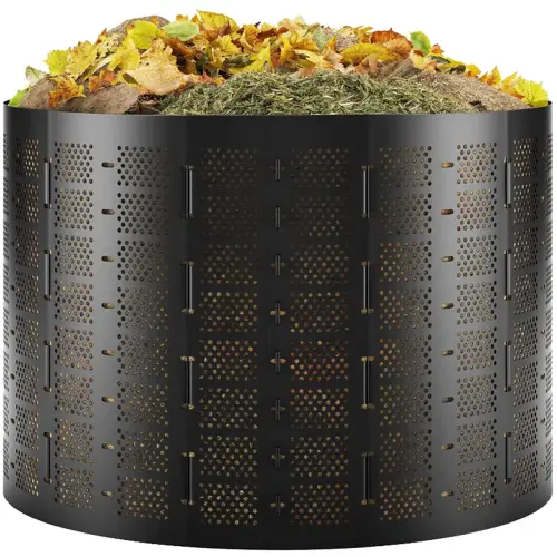 Poubelle à compost, 180 litres, en HDPE, noir - Bradas