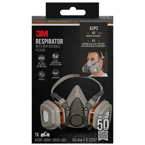 Filtre de rechange pour demi-masque respiratoire 6002C - 3M 