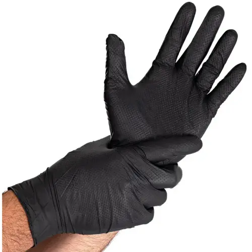 Gants en nitrile DIAMOND GRIP, L, orange - Hygostar 