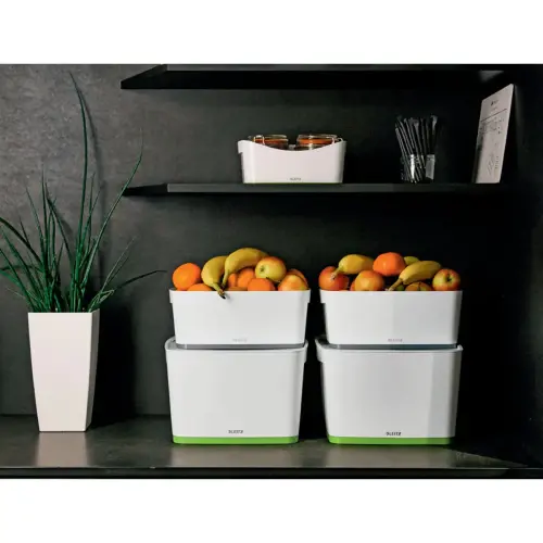 Bo&icirc;te de rangement My Box, 18 litres, blanc / gris - Leitz 