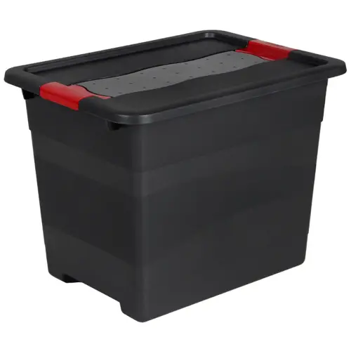 Boîte de rangement 'eckhart', 24 L, graphite/rouge - Keeeper