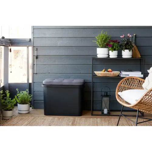 Boîte de rangement/banc COLLECT - 76 L - Noir - Smartstore