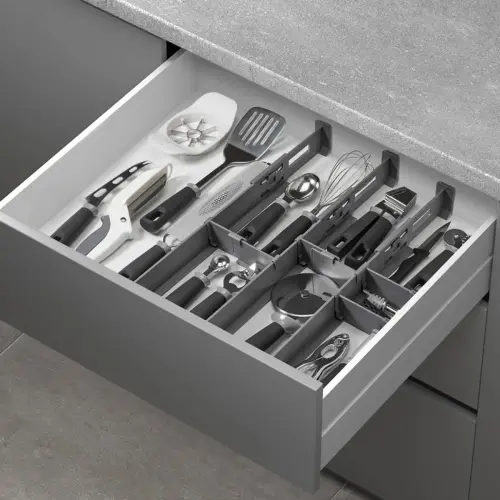 Organiseur de tiroir Multi-Fit Plus, ABS, gris - Metaltex 