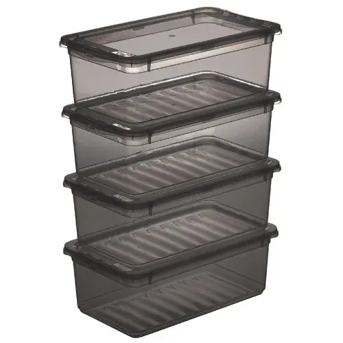 Set de bo&icirc;tes de rangement Bea - 3 x 11 L - Gris - Keeeper 