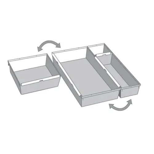Compartiment pour tiroir, (L)80 x (P)380 x (H)50 mm - Keeeper