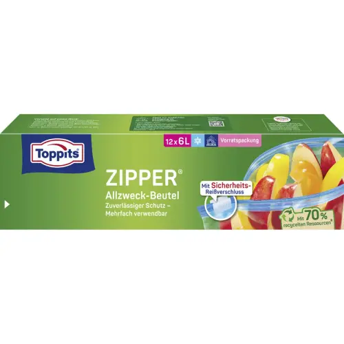 Sachet multi-usages avec zip, 18 x 3 litres - Toppits
