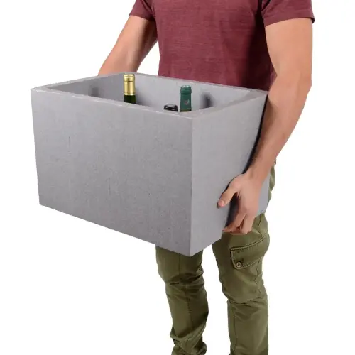Porte-bouteilles, pour 24 bouteilles, polystyrène, gris - Eda Fontaine