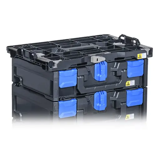 Boîte de rangement EuroPlus MetaBox 340, noir/bleu - Allit