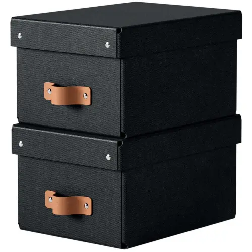 Boîte de rangement Puro, carton, 7 L, set de 2, noir - Leitz