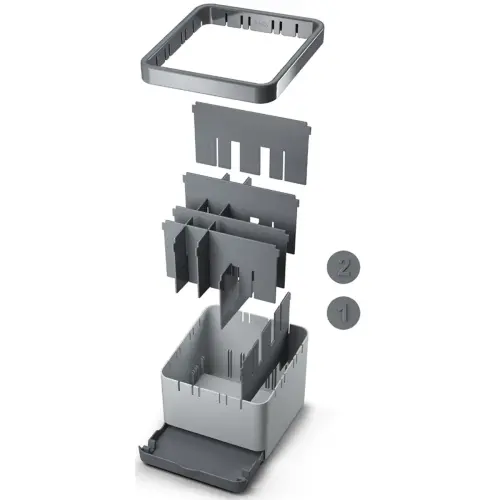 Rangement pour ustensiles de cuisine Utiltex, gris - Metaltex 
