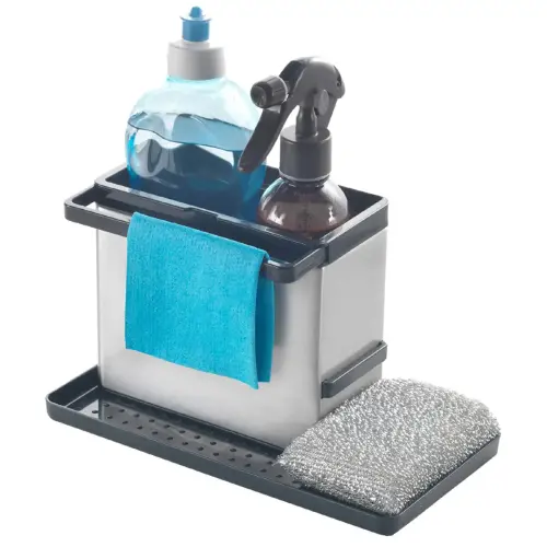 Rangement pour évier Tidytex INOX, argent/noir - Metaltex