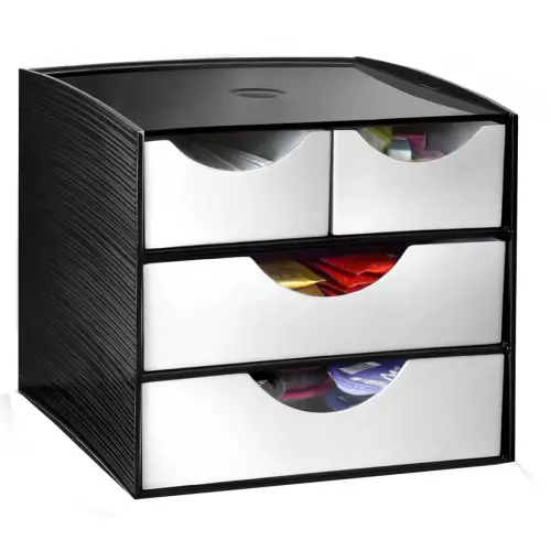 Module de rangement, 4 tiroirs, noir - Cep