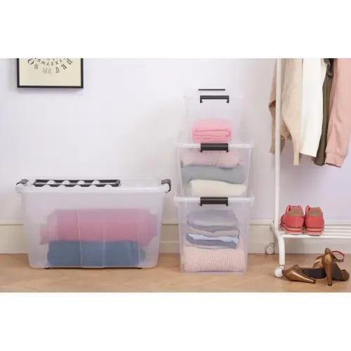 Boîte de rangement HOME BOX, 30 L, transparent - Plast Team